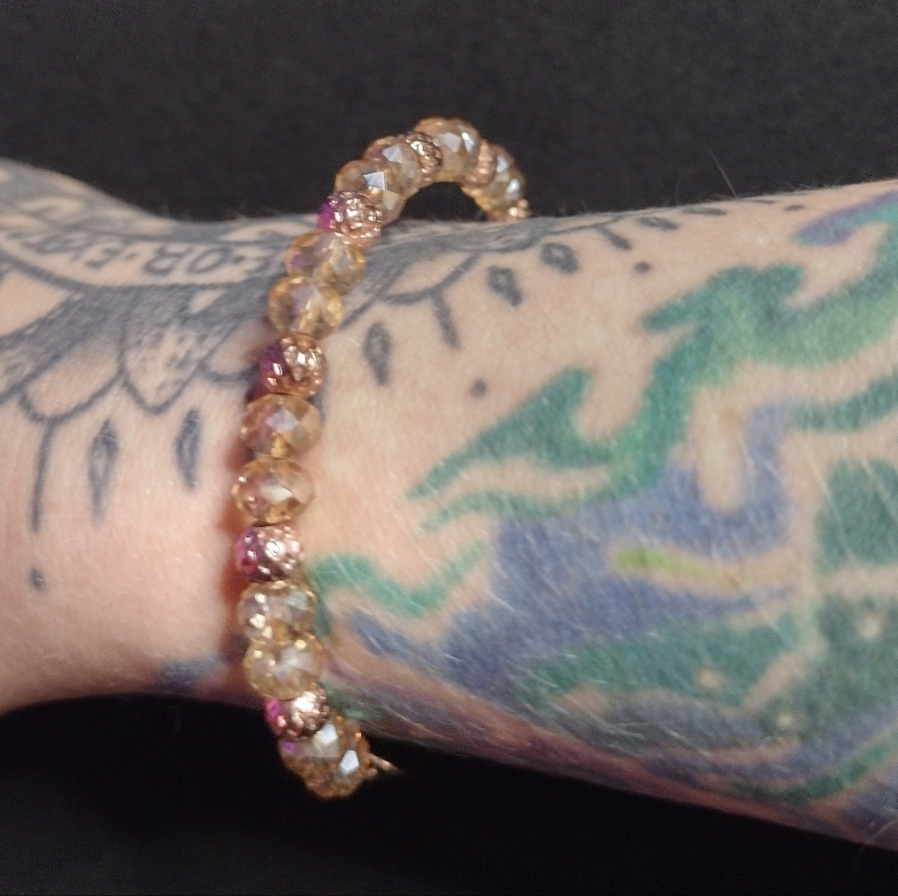 Alex And Ani Splendor Caramel Beaded Bangle Bracelet - Picture 3 of 8